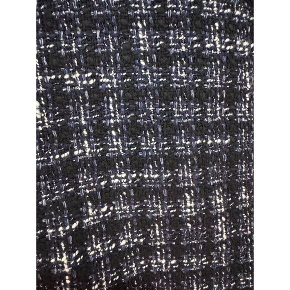 Hugo Boss Womens Tweed Blazer Jacket Black & White Fringe Trim Button Closure - Picture 9 of 9